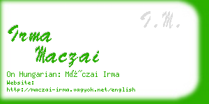 irma maczai business card